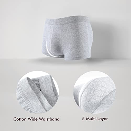 AIRCUTE Washable Absorbent Urinary Incontinence Underwear for Men, Soft Leak Proof Boxer Briefs for Bladder Leakage 60ML (X-Large, Gray) - Image 5