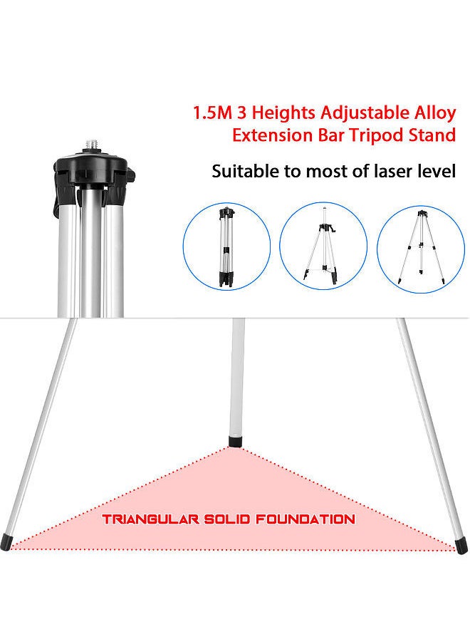 Generic Multifunctional 16 Lines Level Tool Vertical Horizontal Crossline APP Remote Control with Self-leveling Function with 1.2M 3 Heights Adjustable Alloy Extension Bar Tripod Stand  - Image 2