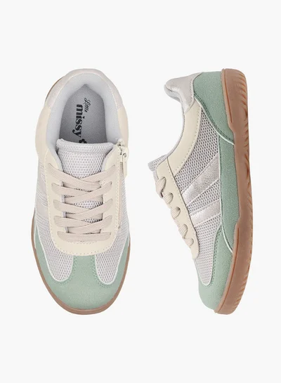 Little Missy Girls Panelled Lace-Up Sneakers