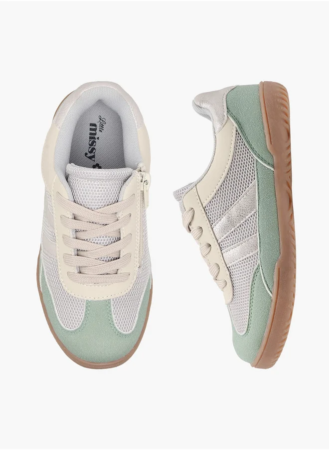 ميسي الصغيرة Girls Panelled Lace-Up Sneakers