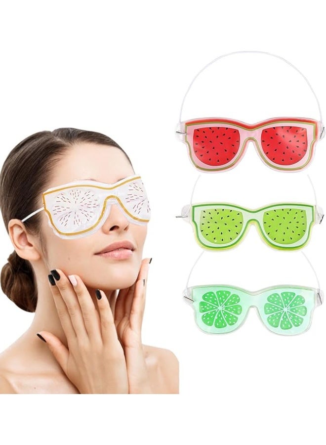 HUICHENDA Gel Eye Mask Relieves Eye Fatigue, Suitable for Puffy Eyes, Cold and Hot Double Application, Reusable, Lovely Fruit Ice Eye Mask Sleep Eye Mask, Soft and Non-Toxic (Four Pack) - Image 1