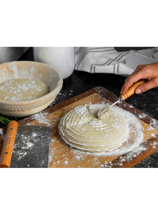 Kook Proofing Set, Sourdough Bread, 2 Rattan 9 Inch Banneton Baskets, 2 Basket Covers, Metal Scraper, Plastic Scraper, Scoring Lame, 5 Blades and Case, Baking Kit, Dough Bowls, Round Shape - Image 3