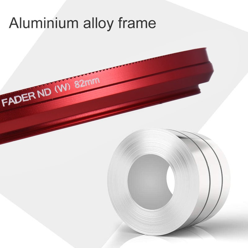 Fotga 58mm ND Fader 82mm Red Aluminum Alloy Frame Neutral Density Filter - Professional Optical Glass 9 Stops Adjustable ND2 to ND400 for Waterfalls Clouds Fast Moving Subjects - Image 3