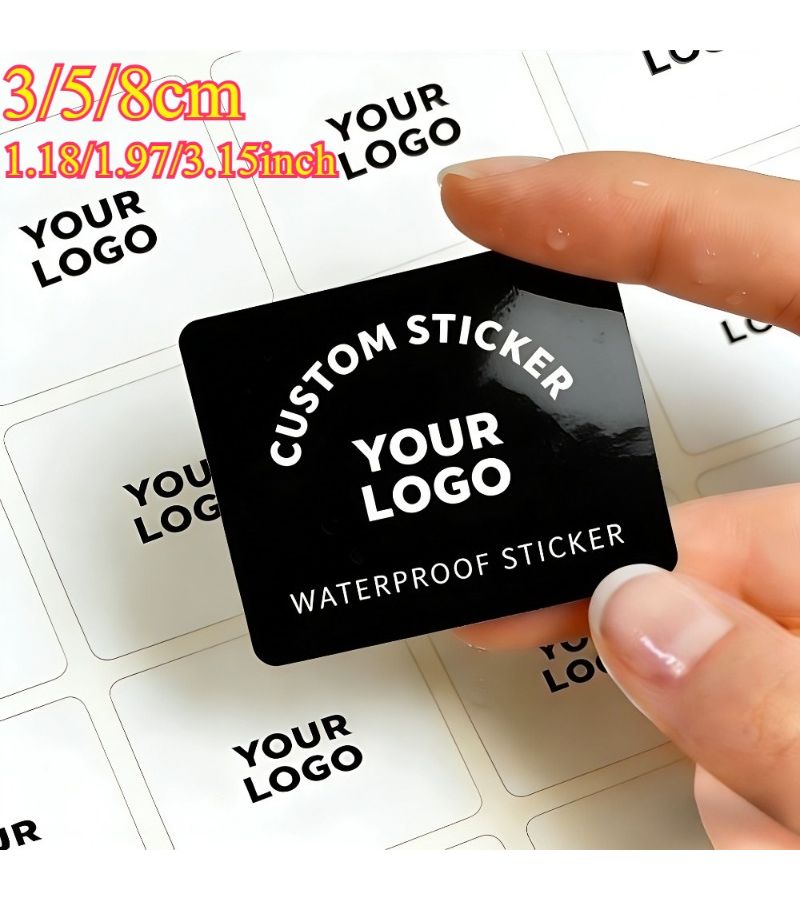 Custom Square Waterproof Vinyl Stickers 54pcs 1.97 Inch Square Shaped Stickers For Wedding Birthday Party Favors And Thank You Gifts - Image 1