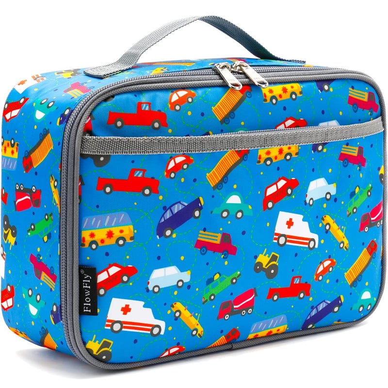 FlowFly Kids Lunch box Insulated Soft Bag Mini Cooler Back to School Thermal Meal Tote Kit for Girls Boys Car