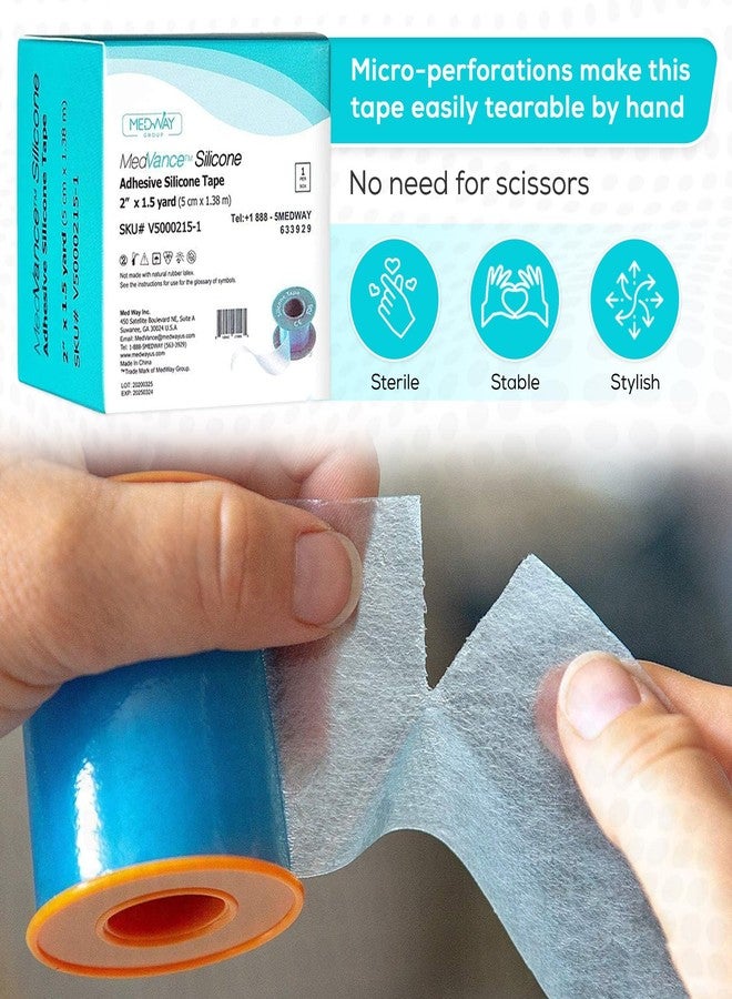 Medvance Soft Silicone Tape with Perforation for Easy Cut Size - 1" Width (1 Pack, 1.5 Yards) - Image 3
