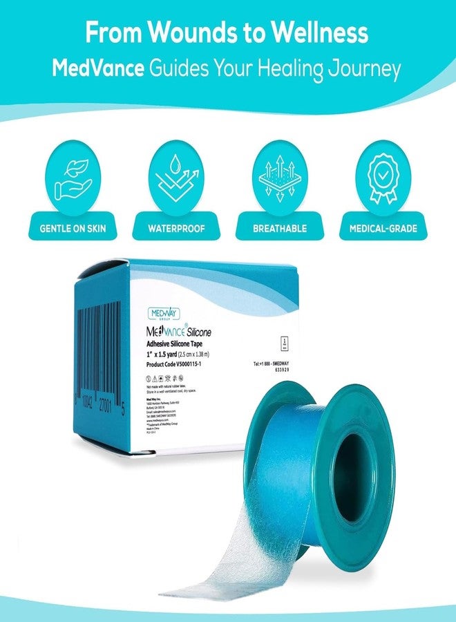 Medvance Soft Silicone Tape with Perforation for Easy Cut Size - 1" Width (1 Pack, 1.5 Yards) - Image 2