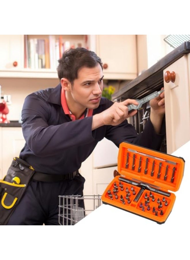 Magnetic Ratchet Screwdriver Set | Magnetic Screw Drive for Computers - Precision Multi-Bit 43 In 1 Screwdriver for PC Electrician Car Bicycle Bike Eyeglasses Repair - Image 2