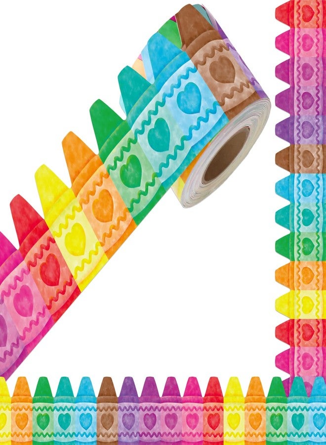 Fancy Land Crayon Bulletin Board Border Classroom Decor 52ft Border Trim - Image 1
