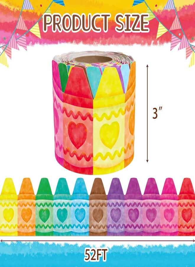 Fancy Land Crayon Bulletin Board Border Classroom Decor 52ft Border Trim - Image 3