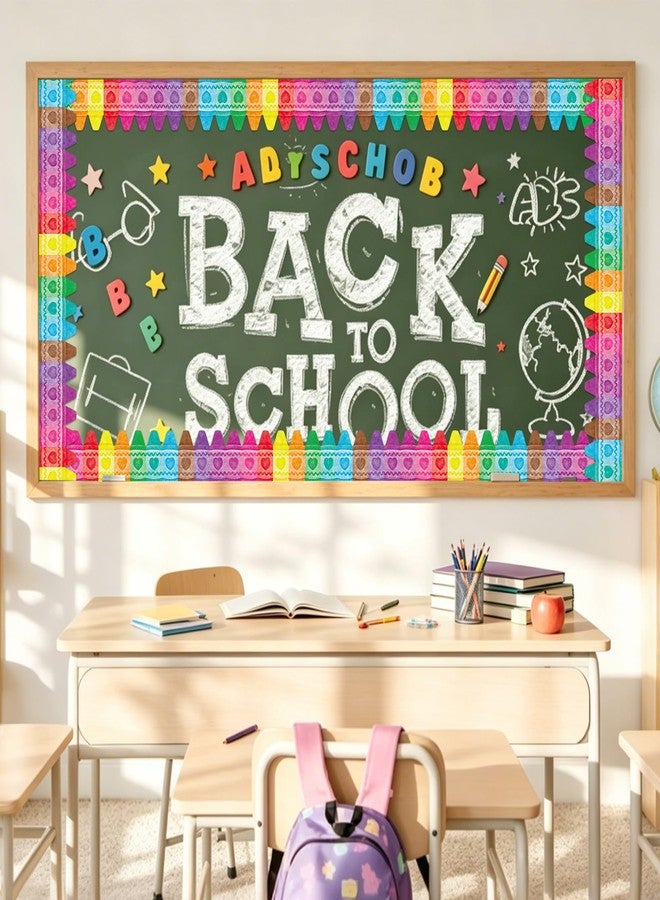 Fancy Land Crayon Bulletin Board Border Classroom Decor 52ft Border Trim - Image 5