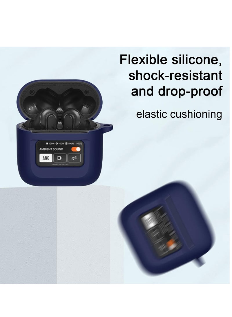 Excefore Case Compatible with JBL Tour Pro 2 Earbuds 2023 Soft Silicone Shockproof Protective Cover with Carabiner Accessories Ultra thin soft Cover Slim Fit Anti Fall Not Easy to Dirty Blue  - Image 4