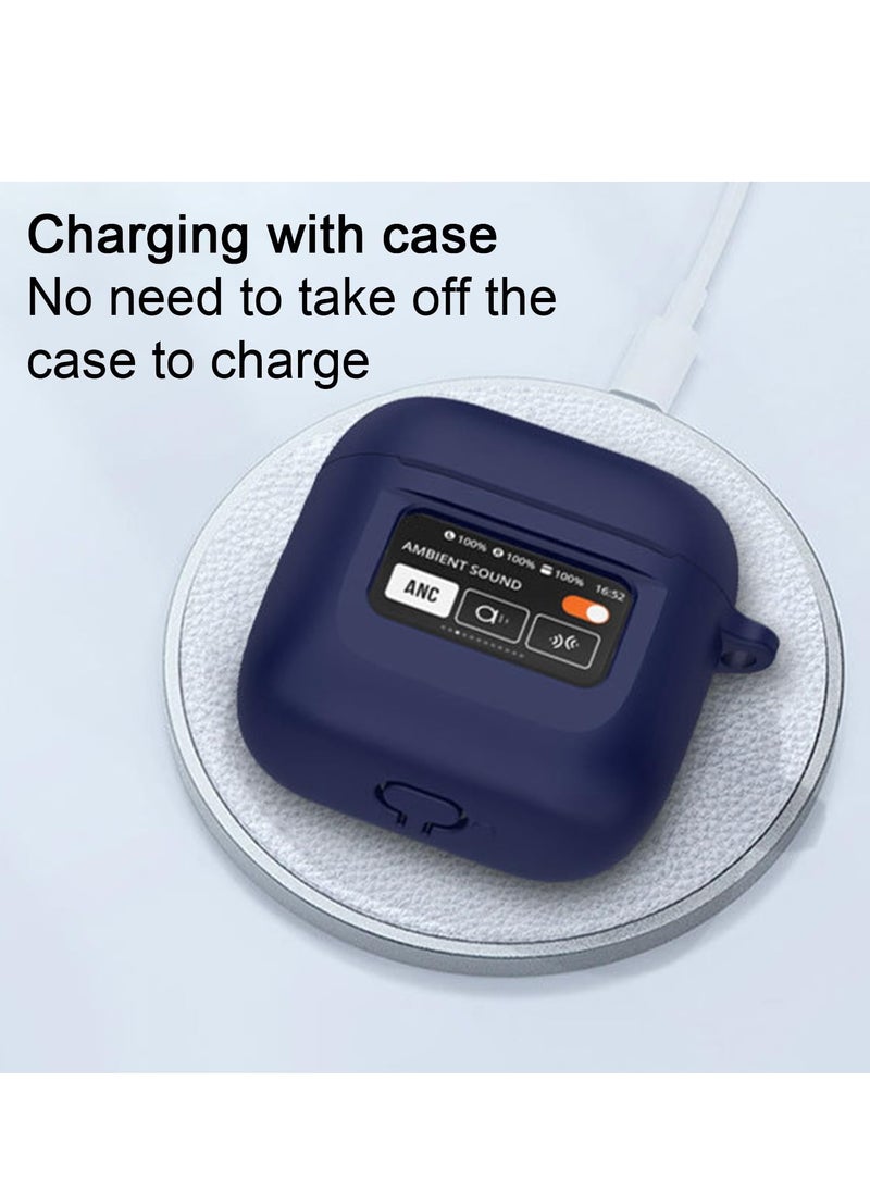 Excefore Case Compatible with JBL Tour Pro 2 Earbuds 2023 Soft Silicone Shockproof Protective Cover with Carabiner Accessories Ultra thin soft Cover Slim Fit Anti Fall Not Easy to Dirty Blue  - Image 5