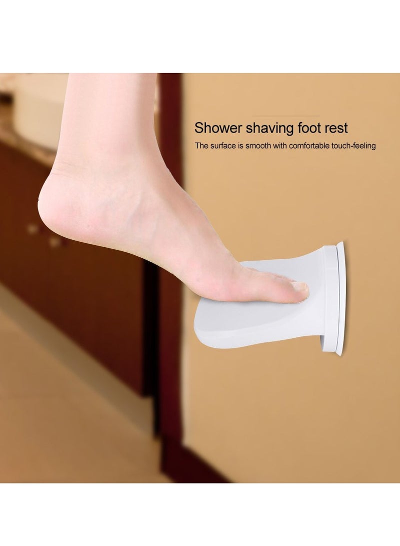 SYOSI Shower Foot Rest Suction Mount Shower Foot Rest  Premium Plastic Non-Slip Bathroom Support Fashionable Safe Easy Install and No Drilling for Shaving Bathing and Back Pain Relief White - Image 3