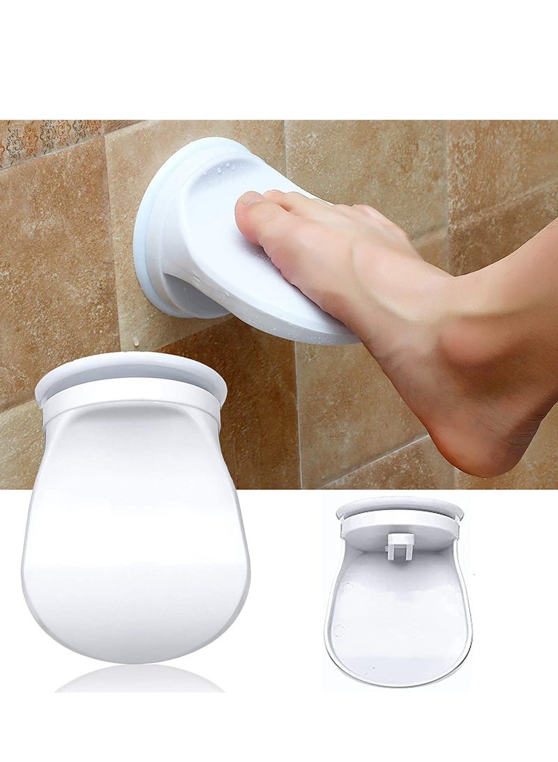 SYOSI Shower Foot Rest Suction Mount Shower Foot Rest  Premium Plastic Non-Slip Bathroom Support Fashionable Safe Easy Install and No Drilling for Shaving Bathing and Back Pain Relief White - Image 1