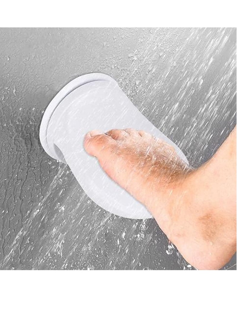 SYOSI Shower Foot Rest Suction Mount Shower Foot Rest  Premium Plastic Non-Slip Bathroom Support Fashionable Safe Easy Install and No Drilling for Shaving Bathing and Back Pain Relief White - Image 4