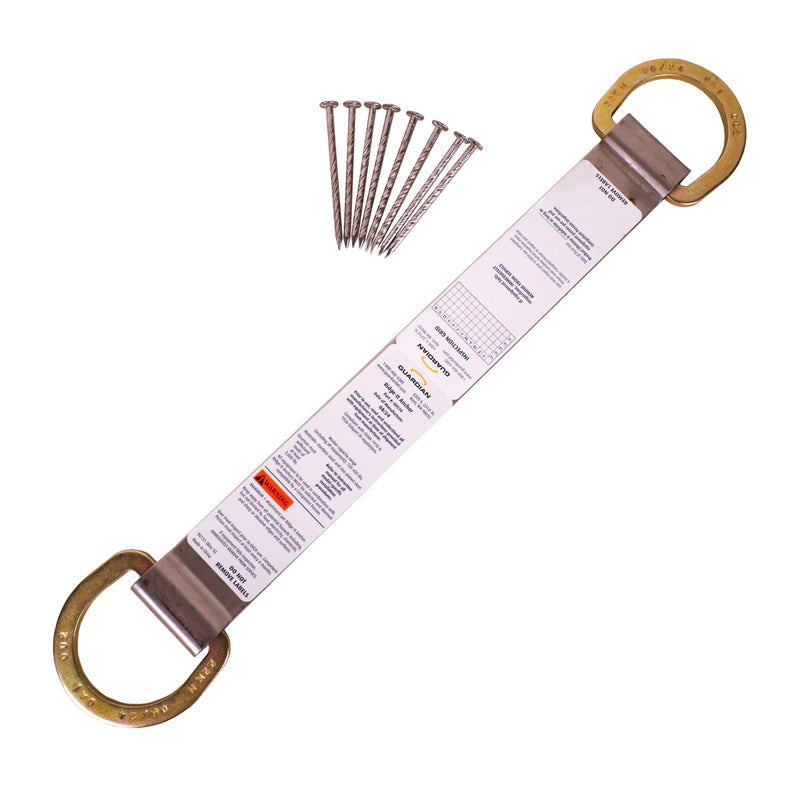 Guardian 00510 Double D Ring RidgeIt Roof Anchor ZincPlated Stainless Steel OSHA and ANSI Compliant 18 inches