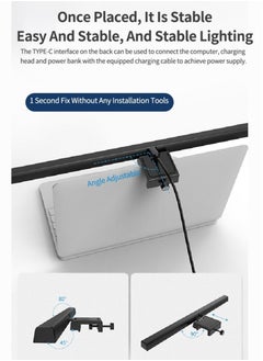 OULIYO USB Powered Computer Monitor Laptop Lamp for Office/Home/Gaming/Desk with Adjustable Brightness/Color 330MM  - Image 2
