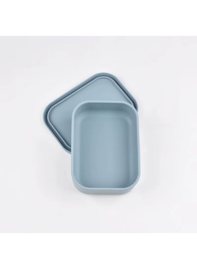 Mix & More Collapsible Silicone Bento Lunch Box ‒ Portable, Leak‑Proof Food Storage Container - Blue - Image 2