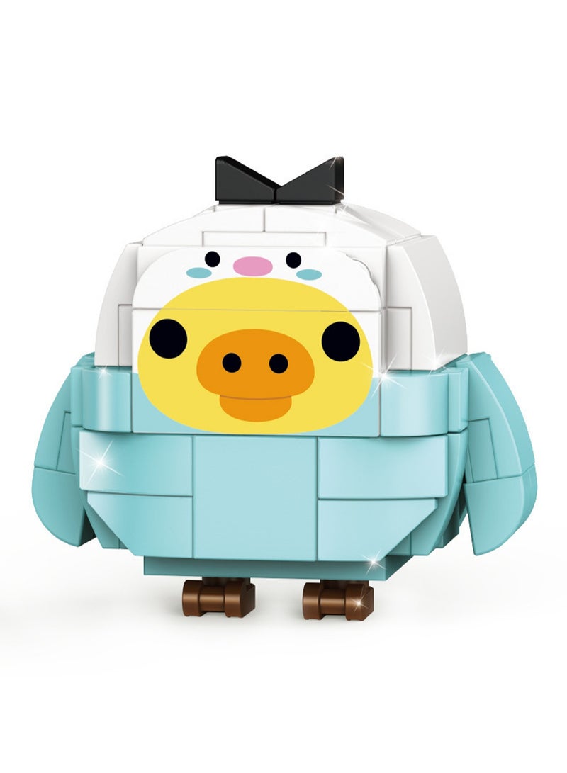 Blue Chicken Cartoon Model Set Building Blocks Creative Diy Simulation Collection Building Assembly Toys Children Adult Home Decoration - Image 1
