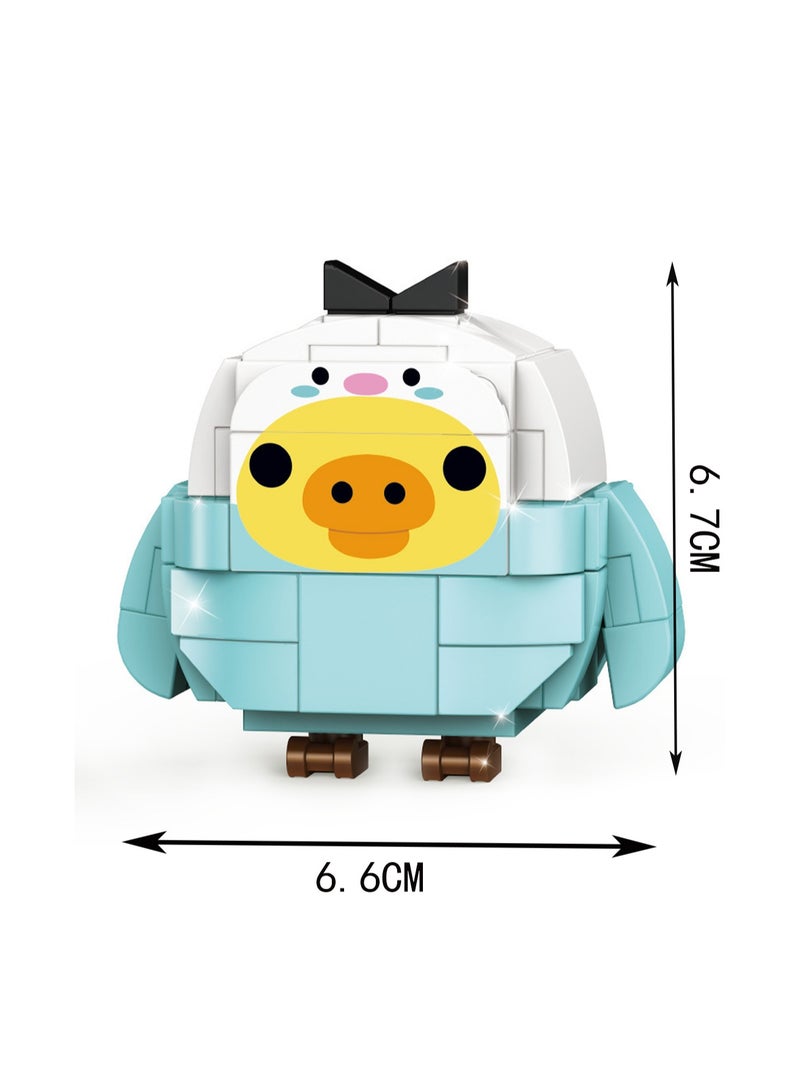 Blue Chicken Cartoon Model Set Building Blocks Creative Diy Simulation Collection Building Assembly Toys Children Adult Home Decoration - Image 2