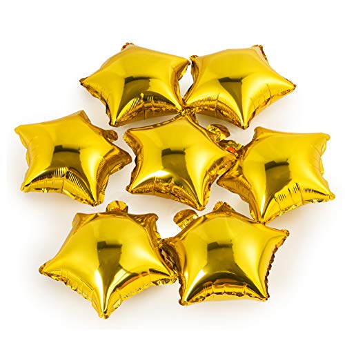MOWO Star-shaped Balloon,10" Gold Foil Balloon Mylar Balloon,Pack of 50 - Image 1