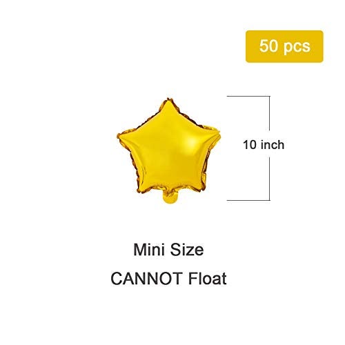 MOWO Star-shaped Balloon,10" Gold Foil Balloon Mylar Balloon,Pack of 50 - Image 2