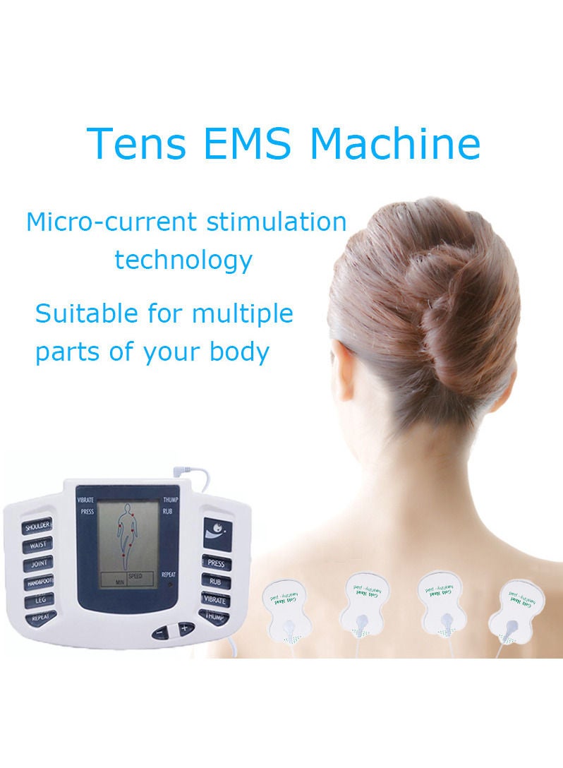Electric Tens Muscle Stimulator Digital Therapy Full Body Massage Relax Pulse EMS Acupuncture Machine with 16 Pads and Slippers - Image 4