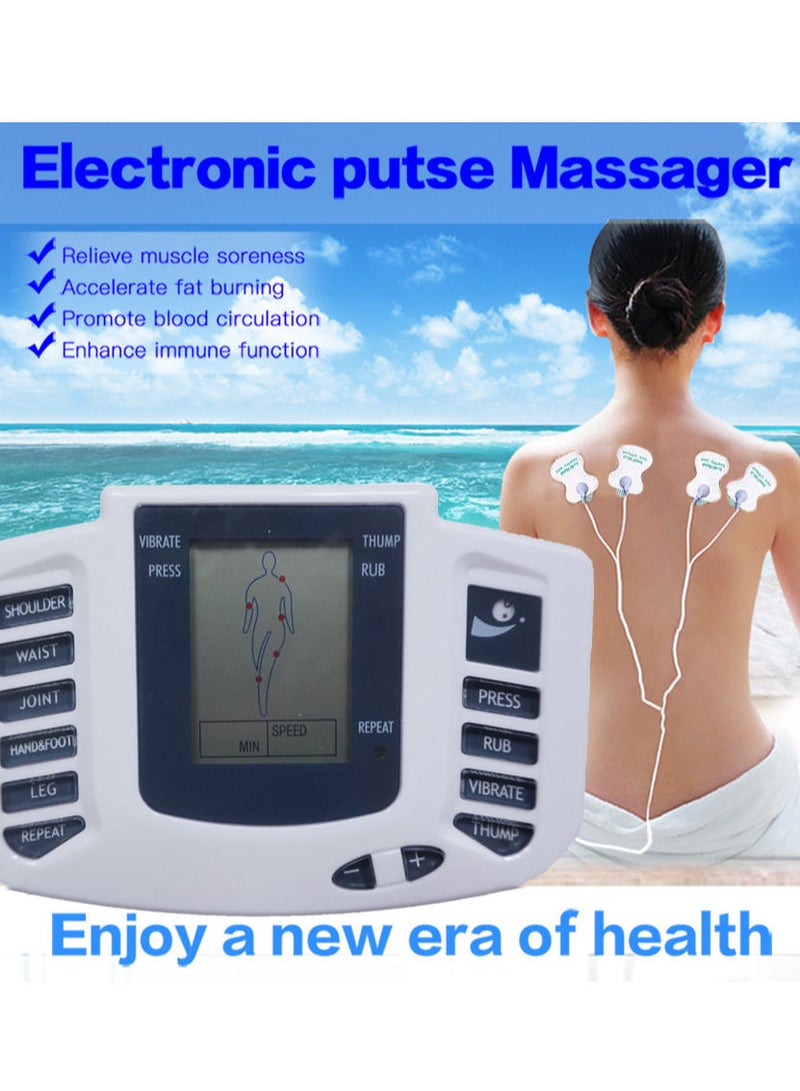 Electric Tens Muscle Stimulator Digital Therapy Full Body Massage Relax Pulse EMS Acupuncture Machine with 16 Pads and Slippers - Image 2