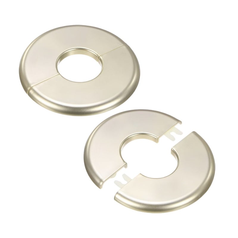 2pc Black ABS Wall Split Flanges 1.2in Round Self Adhesive Escutcheon 33mm - Image 1