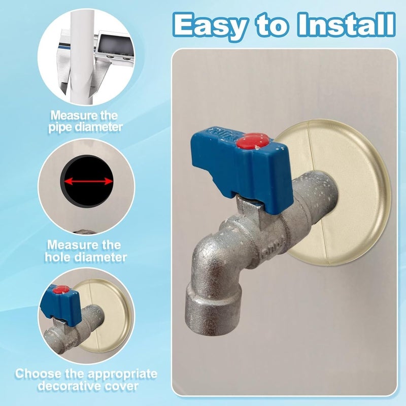 2pc Black ABS Wall Split Flanges 1.2in Round Self Adhesive Escutcheon 33mm - Image 5