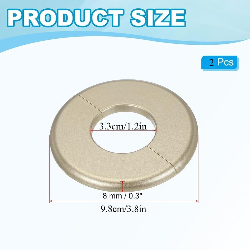 2pc Black ABS Wall Split Flanges 1.2in Round Self Adhesive Escutcheon 33mm - Image 3