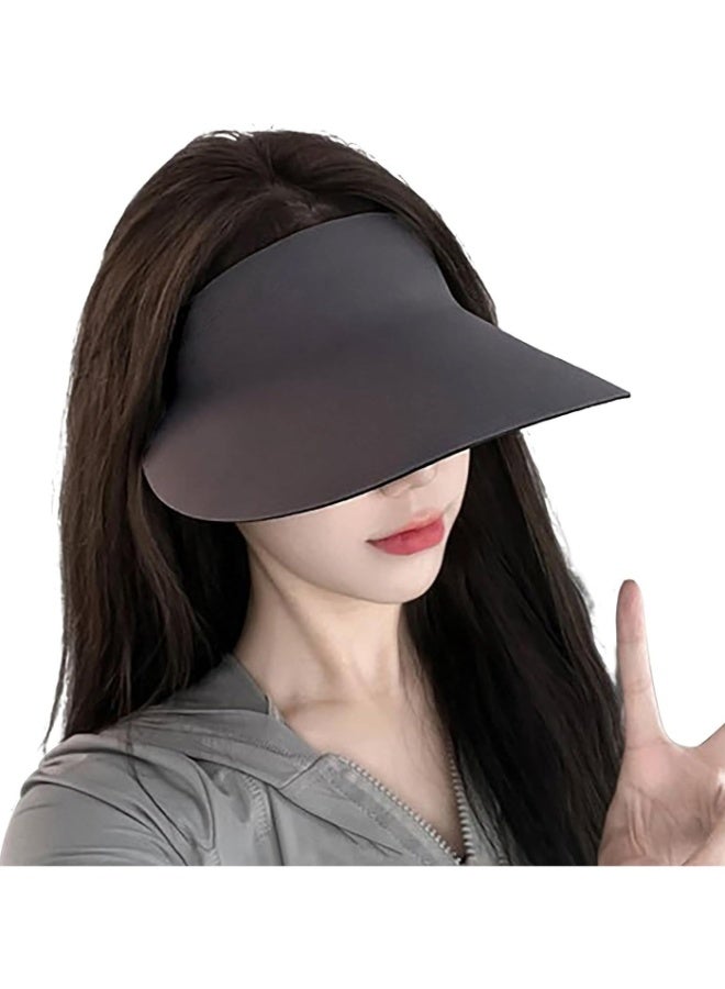 BreeJooy Women Wide Brimmed Non-Trace Ponytail Sunscreen Visor, Foldable Beach Sun Hat with UV Protection for Women Young Girls - Image 3