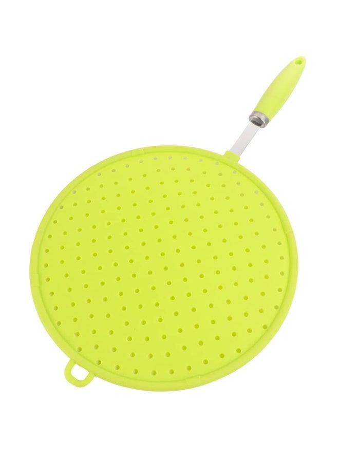 Stainless Griddle Silicone Pot Lids Skillet Pan Splatter Screen for Cooking Stove Grease Guard Grease Screen Cooking Anti Spill Lid Cover Anti Oil Pot Lid Pot Safeguard Frying Pan(Green) - Image 1