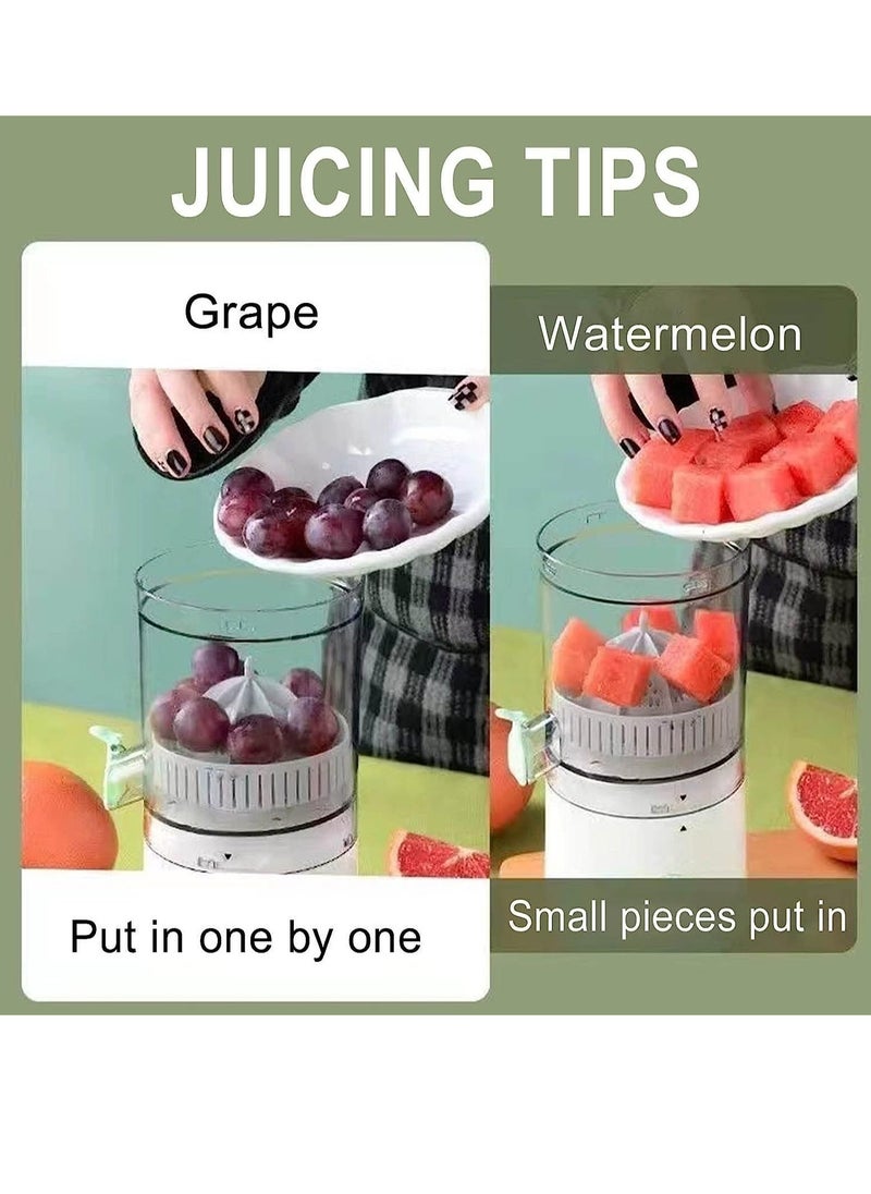 Portable Electric Citrus Juicer, Rechargeable Orange Juicer Squeezer, Household Small Citrus Juicer, Multifunctional Juicer Machines for Grapefruit Lime Pomegranate with USB