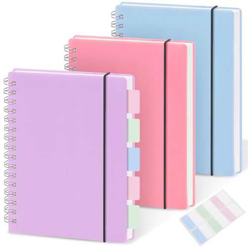 MSTONAL 3 Pack Small Notebook, A6 Spiral Notebooks College Ruled 4.3" x 5.7", 100GSM 7mm College Ruled, 80 Sheets/160 Pages, Small Ruled Notebooks for School, Office, Sketch - Image 1