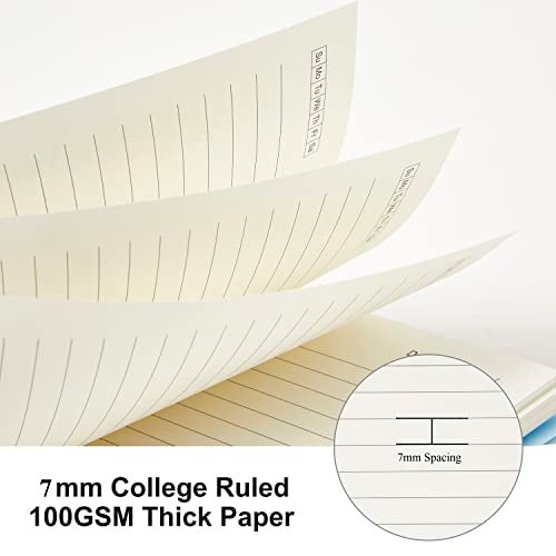 MSTONAL 3 Pack Small Notebook, A6 Spiral Notebooks College Ruled 4.3" x 5.7", 100GSM 7mm College Ruled, 80 Sheets/160 Pages, Small Ruled Notebooks for School, Office, Sketch - Image 2