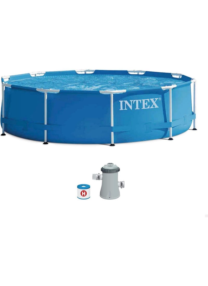 INTEX Metal Frame Pool Set Blue 10Ft X 30In  - Image 1
