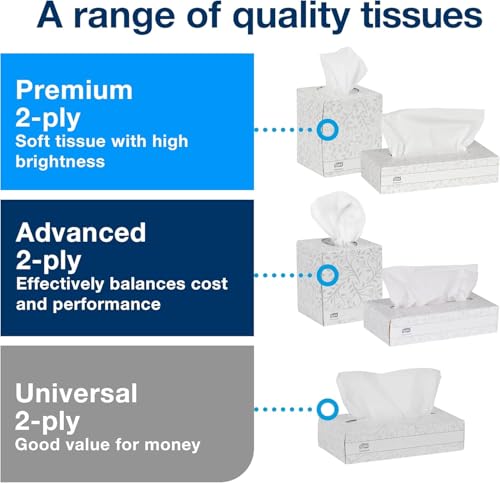Tork Advanced Facial Tissue White Soft Gentle 2Ply F1 Dispenser Compatible 30 Boxes x 100 Tissues TF6810 - Image 5
