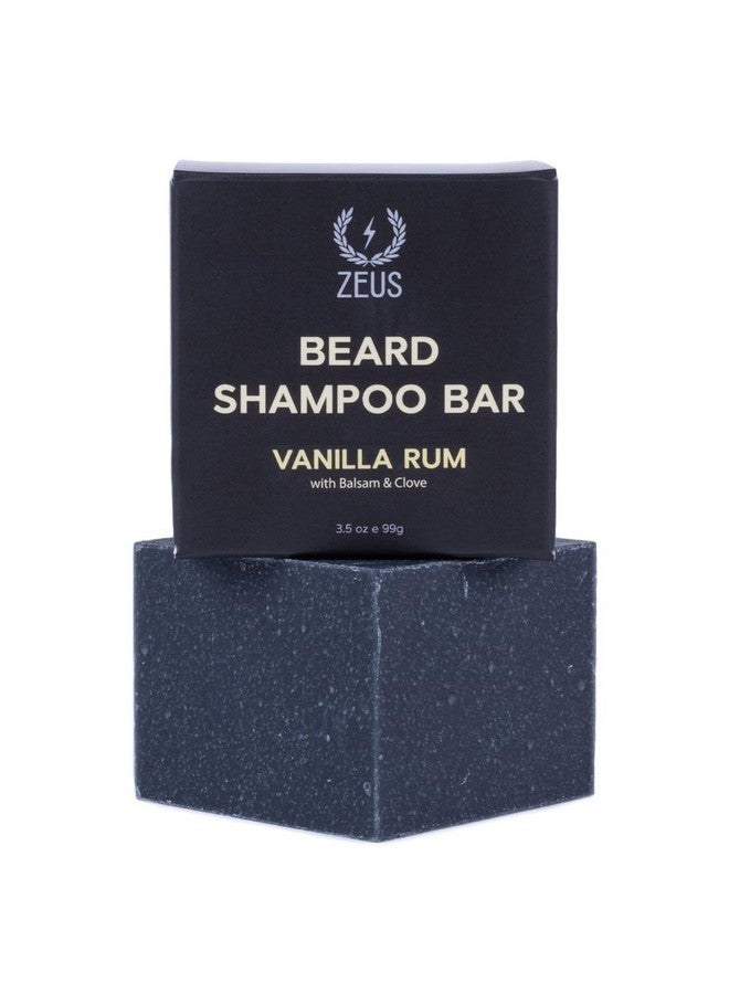 زيوس صابون شامبو اللحية بالزيوت الطبيعية، صابون مرطب للوجه واللحية بمكونات طبيعية عالية الجودة (3.5 أونصة) (روم الفانيليا) - Image 1