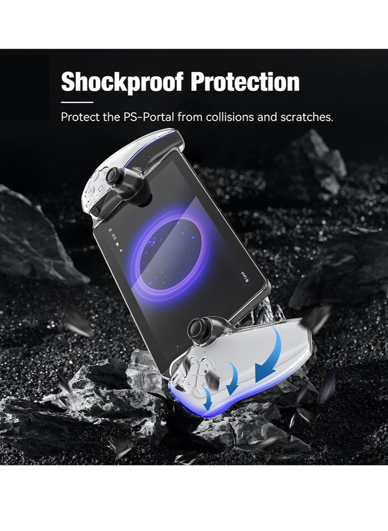 IINE Crystal Clear Hard Protective Case for Playstation 5 Portal,Anti-Scratch Protective Cover with Ergonomic Grip for Playstation Portal Remote Player, Transparent  - Image 5