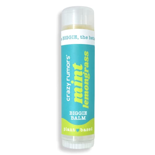 Crazy Rumors Biggie Mint Lemongrass Flavored All Natural Plant Based Lip Balm to Moisturize and Nourish your Lips  Mint Lemongrass tube 06 oz 4x Larger than standard 015 oz lip balm