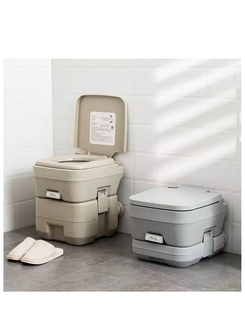 Travel Camping Portable Toilet Flush 5 Gallon 20 L Outdoor Grey  - Image 1