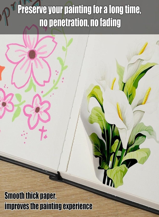 Prudiut Hardcover Sketch Book, 110lb/180GSM Sketchbook for Drawing Painting, 160 Pages/80 Sheets Square Sketch Pad, 8×8 in Drawing Book Art Supplies for Teens, Adults, Artists - Image 5