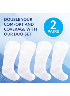 IMPRESA IMPRESA [2 Pairs] One Size Unisex Extra Width Socks in White for Lymphedema - Bariatric Sock - Oversized Sock Stretches up to 30'' Over Calf for Swollen Feet And Mens and Womens Legs  - Image 4