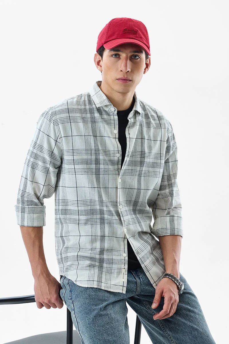 SNITCH قميص كاروهات بقصة عادية من مزيج الكتان