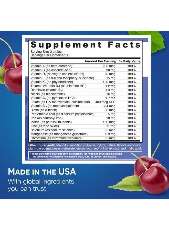 EZ Melts Dissolvable Multivitamin with Iron for Women & Men, Sugar-Free, 1-Month Supply - Image 5