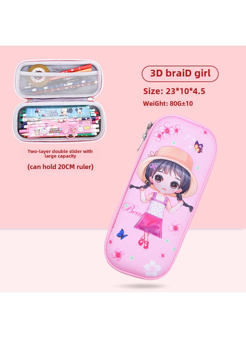 Generic - Cartoon Students 3D Pencil Case Large Capacity 3D Aix Ultraman-two-layer fabric - Image 1