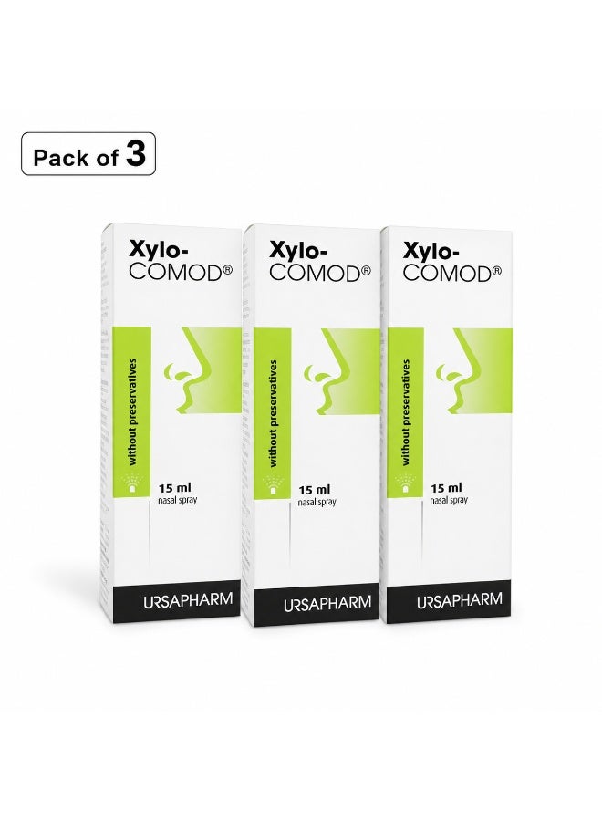 Xylo Comod XYLO-COMOD 0.1% NASAL SPY 15ML (PACK OF 3) - Image 1