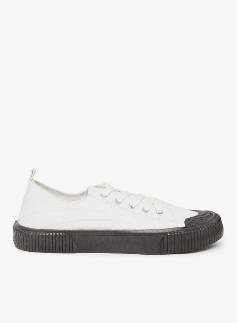 Styli Men Canvas Contrast Sole Sneakers - Image 1